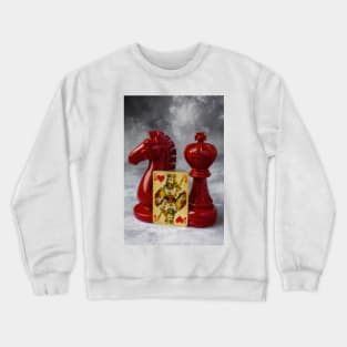 Red Knight And King With Playing Card Crewneck Sweatshirt